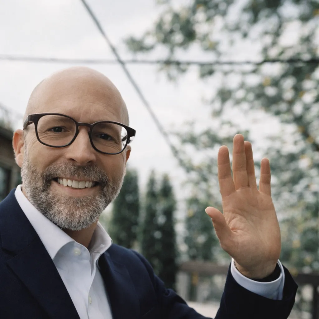 Matthew Miller waving hello.